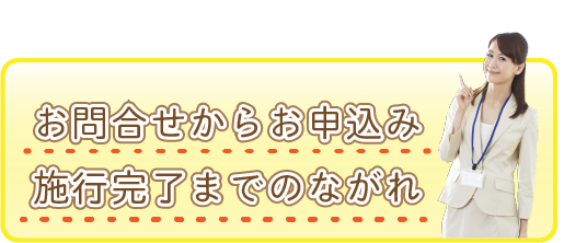 お問い合わせからお申込み、施工完了までのながれ